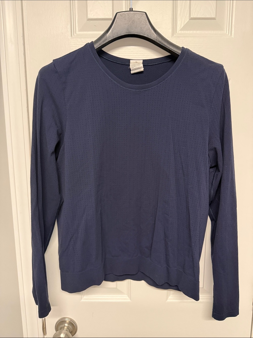 Athleta Navy Long Sleeve Performance Crew Tee